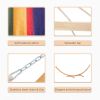 Outsunny 154'' x 47'' Outdoor Hammock, Arch Wooden Hammock with Stand, Single Bed w/ Straps and Hooks, Multi-color Stripe
