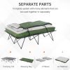Outsunny Portable Cot Bed Compact Collapsible Camping Bed with Sleeping Bag Inflatable Air Mattress Pillows for 2 Person Fishing & Hiking