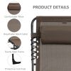 Outsunny Reclining Lounge Chair, Portable Sun Lounger, Folding Camping Cot, with Adjustable Backrest and Removable Pillow, for Patio, Garden, Beach