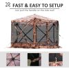 Outsunny 6-Sided Hexagon Pop Up Party Tent Gazebo with Mesh Netting Walls & Shaded Interior, 12' x 12', Flower
