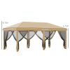 Outdoor 10' x 20' Pop Up Canopy Tent with Netting, Instant Gazebo Tent, 6 Mesh Walls Canopy Tent for Party, Events, Backyard, Lawn, Beige