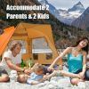 3-4 Person Easy Pop Up Beach Tent UPF 50+ Portable Sun Shelter-Orange - Color: Orange