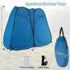 Oversized Pop Up Shower Tent with Window Floor and Storage Pocket-Blue - Color: Blue