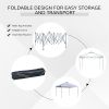 Outsunny 10' x 10' Pop Up Canopy Event Tent with 3-Level Adjustable Height, Top Vent Window Design and Easy Move Roller Bag, White