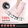 22 Oz Double-walled Insulated Stainless Steel Water Bottle with 2 Lids and Straw-Pink - Color: Pink
