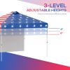 Outsunny 10' Pop Up Canopy Party Tent with 1 Sidewall, Rolling Carry Bag on Wheels, Adjustable Height, Folding Outdoor Shelter, Multicolored
