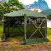Outsunny 6-Sided Hexagon Pop Up Party Tent Gazebo with Mesh Netting Walls & Shaded Interior, 12' x 12', Green