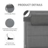 Outsunny Foldable Reclining Sun Lounger Lounge Chair Camping Folding Bed Cot 5-Position Adjustable Back with Pillow for Patio Garden Beach Pool Grey