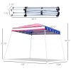 Outsunny 10'x 10' Outdoor Easy Pop Up Canopy Event Tent with Slanted Legs for Weddings  & Parties - American Flag