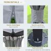 Outsunny 13' x 10' Gazebo Canopy Party Tent Shelter with Steel Frame, Curtains, Netting Sidewalls, Light Grey
