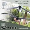Outsunny 10' x 10' Pop Up Canopy with Adjustable Height, Foldable Gazebo Tent with Carry Bag, Wheels and 4 Leg Weight Bags for Outdoor, Dark Grey