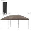 Outsunny 10' x 19' Pop Up Canopy with Easy Up Steel Frame, 3-Level Adjustable Height and Carrying Bag, Sun Shade Party Tent for Patio, Backyard