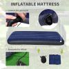 Outsunny 2-Person Foldable Camping Cot, Portable Outdoor w/ Bedspread & Thick Air Mattress, 4-In-1 Elevated Camping Bed Tent for Hiking, Picnic, Green