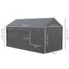 Outsunny 10' x 20' Party Tent & Carport, Height Adjustable Portable Garage, Large Canopy Tent with Mesh Windows for Party, Wedding & Events, Dark Gray