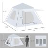 Outsunny 3-4 Person Easy Up Tent, Pop Up Tent, Portable Backpacking Shelter with Mesh Windows