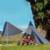 Outsunny Teepee Tent, Easy Set-Up Camping Tent with Porch Area, Floor and Carry Bag, for 2-3 Person Outdoor Backpacking Camping Hiking, Blue
