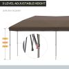 Outsunny 10' x 19' Pop Up Canopy with Easy Up Steel Frame, 3-Level Adjustable Height and Carrying Bag, Sun Shade Party Tent for Patio, Backyard