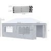 Outsunny 19' x 10' Pop Up Canopy with Sidewalls, Height Adjustable Large Party Tent with Leg Weight Bags, Double Doors and Wheeled Carry Bag