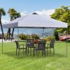 Outsunny 10' x 10' Pop Up Canopy Event Tent with 3-Level Adjustable Height, Top Vent Window Design and Easy Move Roller Bag, White