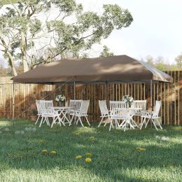 Outsunny 10' x 19' Pop Up Canopy with Easy Up Steel Frame, 3-Level Adjustable Height and Carrying Bag, Sun Shade Party Tent for Patio, Backyard