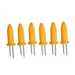 6pcs Stainless Steel Corn Baking Needle; Fixed Corn; Anti-scalding; Barbecue Pick; Rotisserie Tools; Accessories Outdoor; Camping Barbecue Fork; Fruit