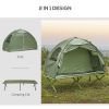 Outsunny 1 Person Folding Camping Cot, Portable Outdoor with Carry Bag, 2-in-1 Elevated Camping Bed Tent Single