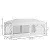 Outsunny 20' x 10' Outdoor Party Tent Gazebo Wedding Canopy with Removable Mesh Sidewalls, White
