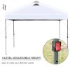 Outsunny 10' x 10' Pop Up Canopy Event Tent with 3-Level Adjustable Height, Top Vent Window Design and Easy Move Roller Bag, White