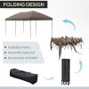 Outsunny 10' x 19' Pop Up Canopy with Easy Up Steel Frame, 3-Level Adjustable Height and Carrying Bag, Sun Shade Party Tent for Patio, Backyard