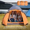 Outsunny 3/4 Person Pop Up Camping Tent, Waterproof Pop Up Tent, Portable Backpacking Shelter with Mesh Windows and 3 Doors
