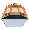 3-4 Person Easy Pop Up Beach Tent UPF 50+ Portable Sun Shelter-Orange - Color: Orange