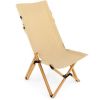 Bamboo Folding Camping Chair with 2-Level Adjustable Backrest-Natural - Color: Natural
