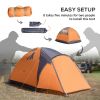 Outsunny 3/4 Person Pop Up Camping Tent, Waterproof Pop Up Tent, Portable Backpacking Shelter with Mesh Windows and 3 Doors