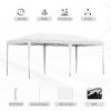 Outsunny Pop Up Canopy 19' x 10' Heavy Duty Pop Up with Sturdy Frame, UV Fighting Roof, Carry Bag for Patio, Backyard, Beach, Garden, White
