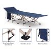 Outsunny Folding Camping Cots for Adults with Carry Bags, Side Pockets, Outdoor Portable Sleeping Bed for Travel Camp Vocation, Blue