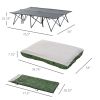 Outsunny Portable Cot Bed Compact Collapsible Camping Bed with Sleeping Bag Inflatable Air Mattress Pillows for 2 Person Fishing & Hiking