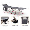 Outsunny Folding Camping Cots for Adults with Carry Bags, Side Pockets, Outdoor Portable Sleeping Bed for Travel Camp Vocation, Grey