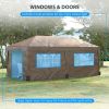 Outsunny 19' x 10' Pop Up Canopy with Sidewalls, Height Adjustable Large Party Tent with Leg Weight Bags, 2 Doors and Wheeled Carry Bag