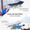 Outsunny Heavy Duty 2 Person Camping Cot with Mattress for Adults With Portable Carrying Bag, Outdoor Folding Lightweight Sleeping Bed, Blue
