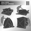 Outsunny 8 Person Ice Fishing Shelter, Waterproof Oxford Fabric Portable Pop-up Ice Tent with 4 Doors for Outdoor Fishing, Black