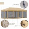 Outdoor 10' x 20' Pop Up Canopy Tent with Netting, Instant Gazebo Tent, 6 Mesh Walls Canopy Tent for Party, Events, Backyard, Lawn, Beige